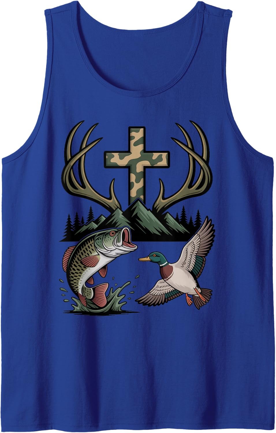 Duck Fishing Deer Hunting Waterfowl Duck Hunter Christian Tank Top - Royal Blue