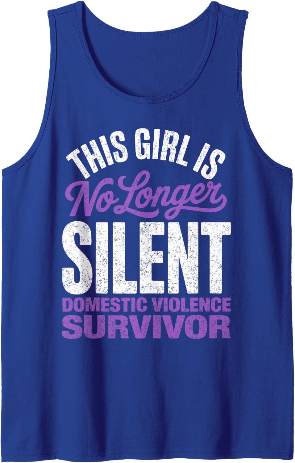 This Girl is No Longer Silent Domestic Violence DV Survivor Sleeveless Tank Top - Royal Blue