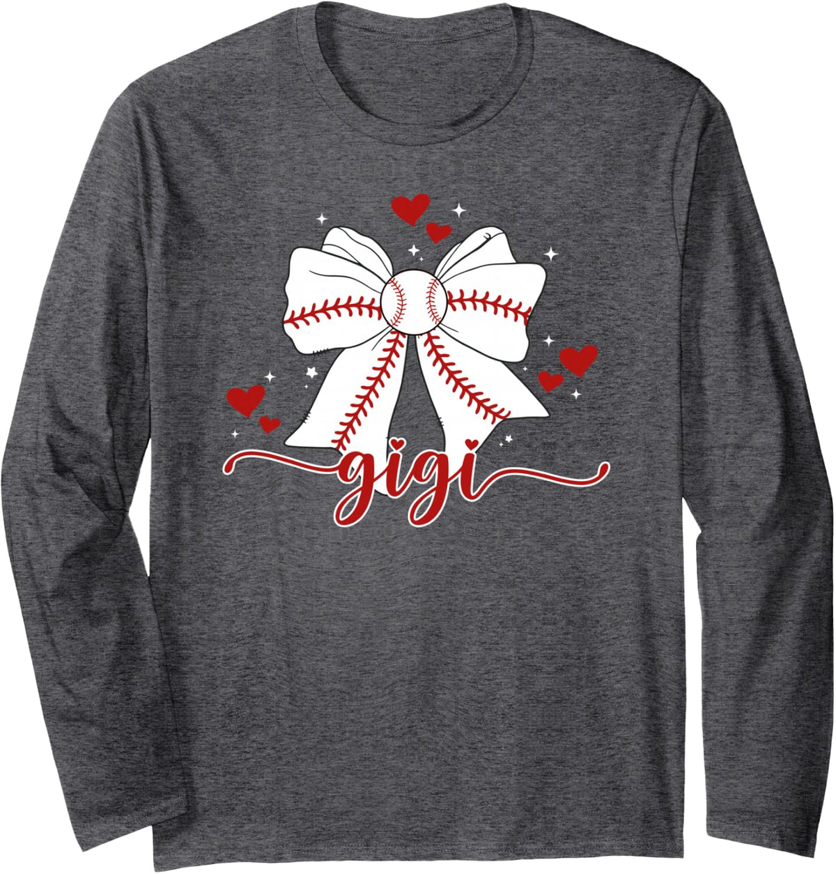 Gigi Grandma Baseball Gigi of A Baseball Player Gigi Long Sleeve T-Shirt - Adult Unisex Dark Heather Grey