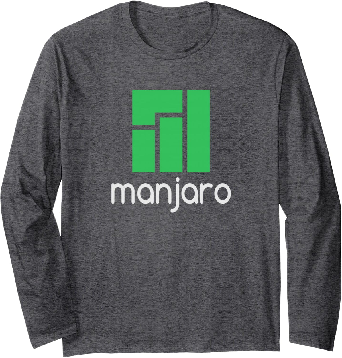 Manjaro Linux lover T-Shirt tagline and Logo Open Source Os Long Sleeve T-Shirt - Adult Unisex Dark Heather Grey