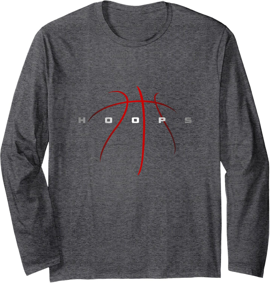 Basketball Clothing - Basketball Long Sleeve T-Shirt - Adult Unisex Dark Heather Grey