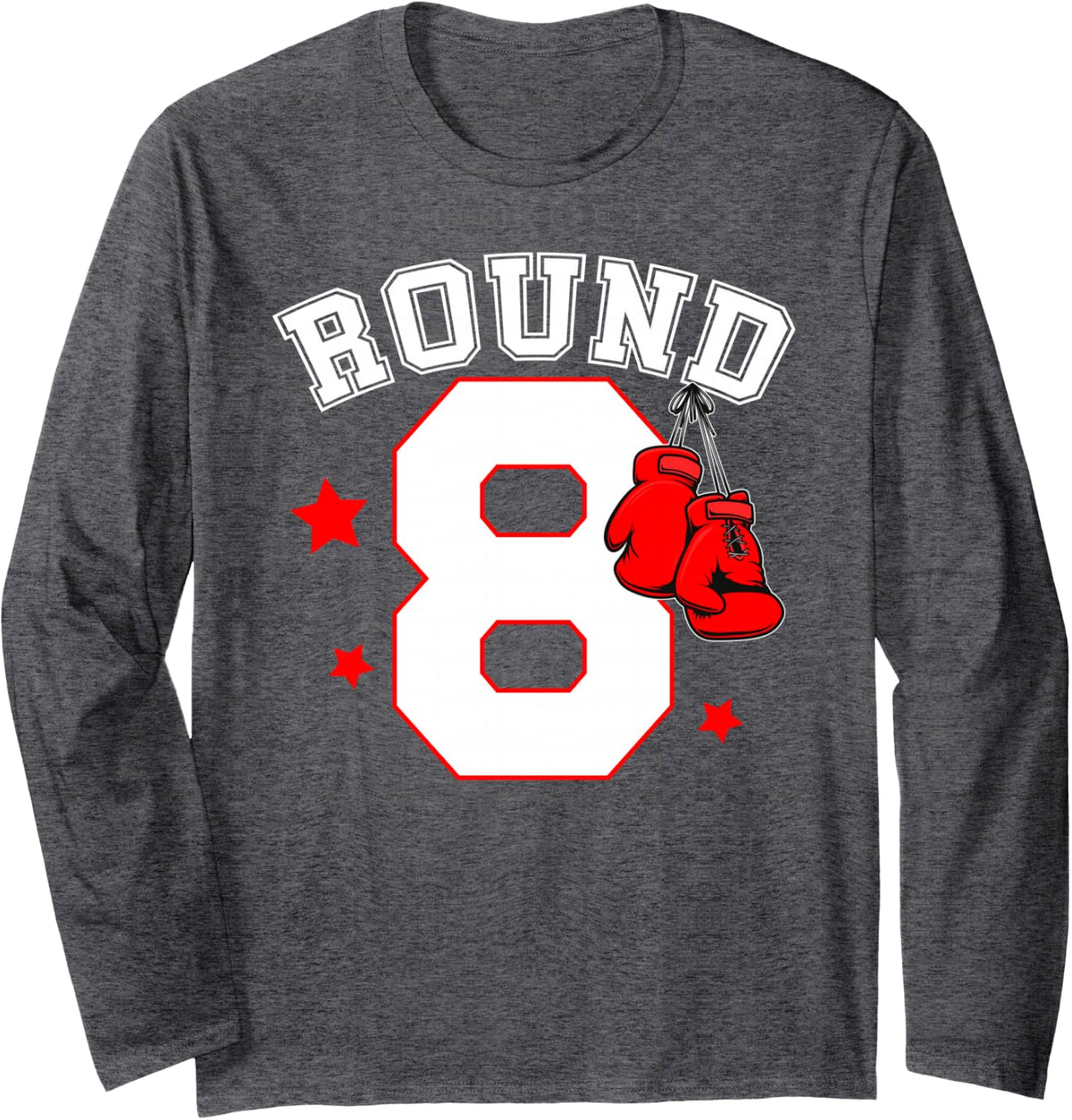 8th Boxing Birthday Eight Year Old Boxer Birthday Long Sleeve T-Shirt - Adult Unisex Dark Heather Grey