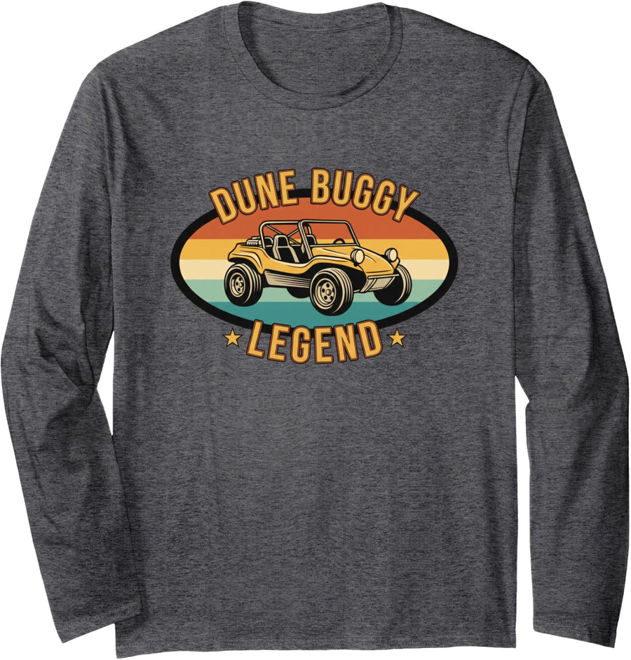 Car Dune Buggy Legend Retro Beach Dune Buggy Long Sleeve T-Shirt - Adult Unisex Dark Heather Grey