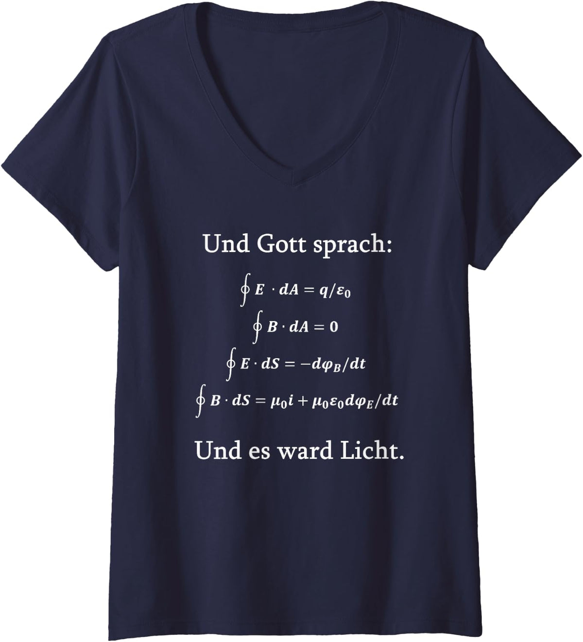 Women's Maxwell Equations Physics Nerd Physicist Gift Science V-Neck T-Shirt - Navy Blue