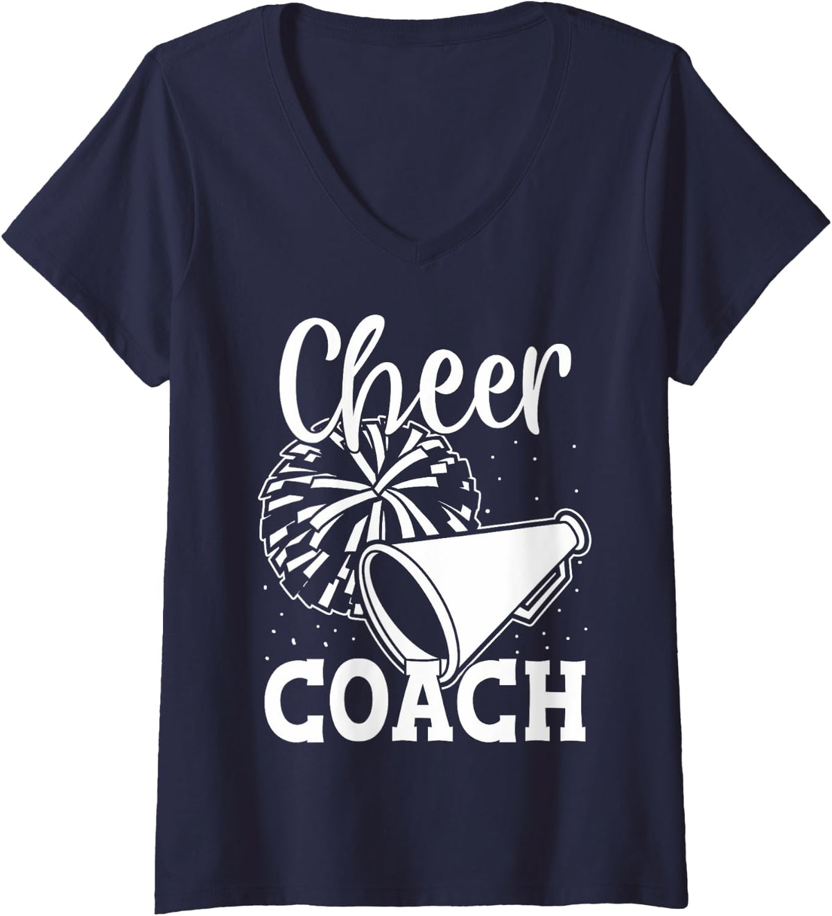 Womens Cheer Coaches Cheerleading Coaches Cheer Coach Appreciation V-Neck T-Shirt - Navy Blue