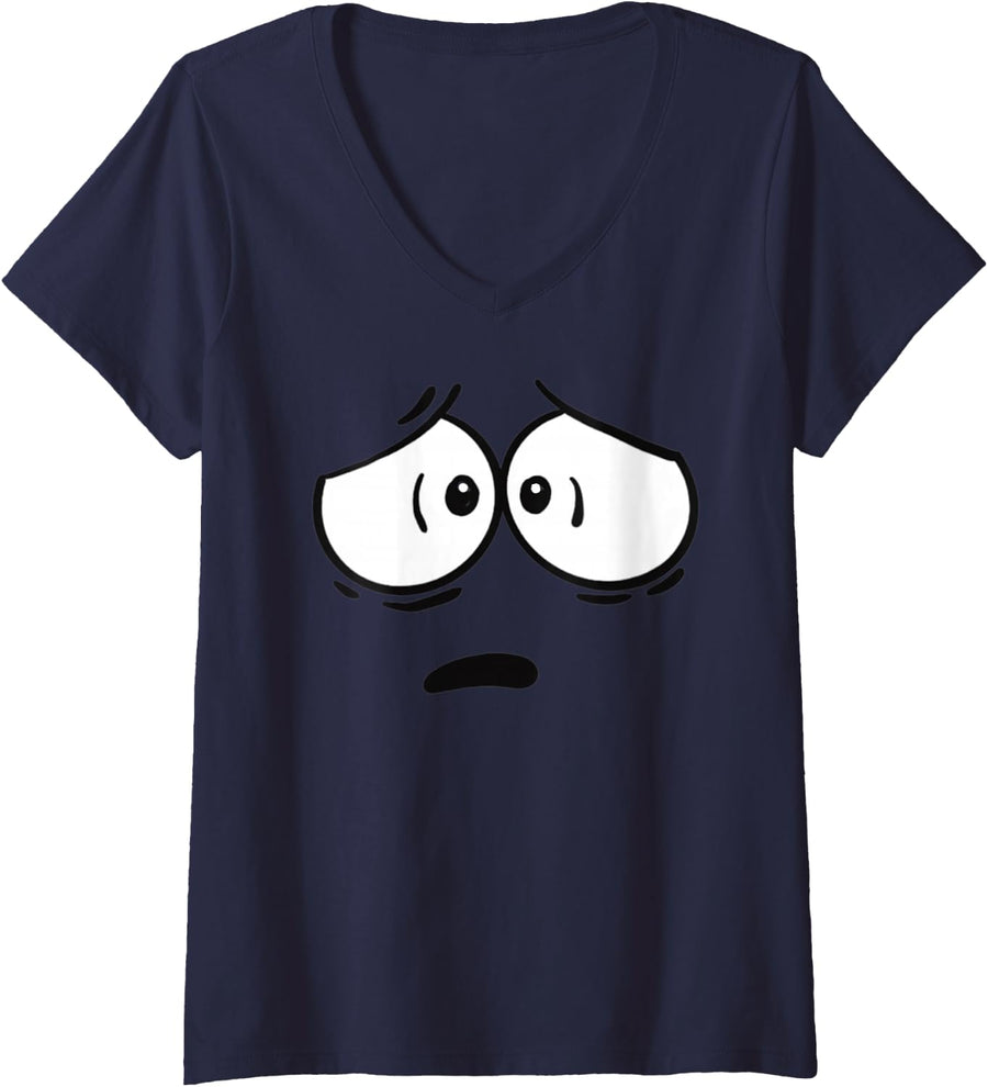 Womens A Little SPOT of Anxiety V-Neck T-Shirt - Navy Blue