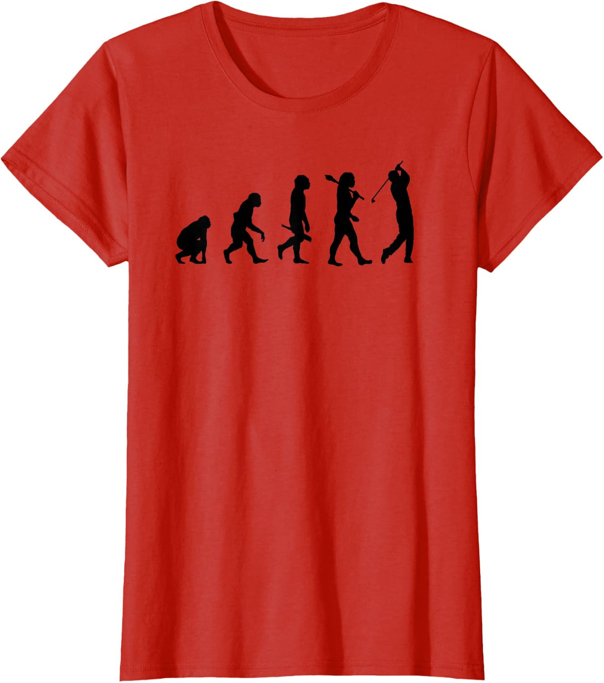 Evolution of a Golfer Funny Golf Evolution T-Shirt - Red