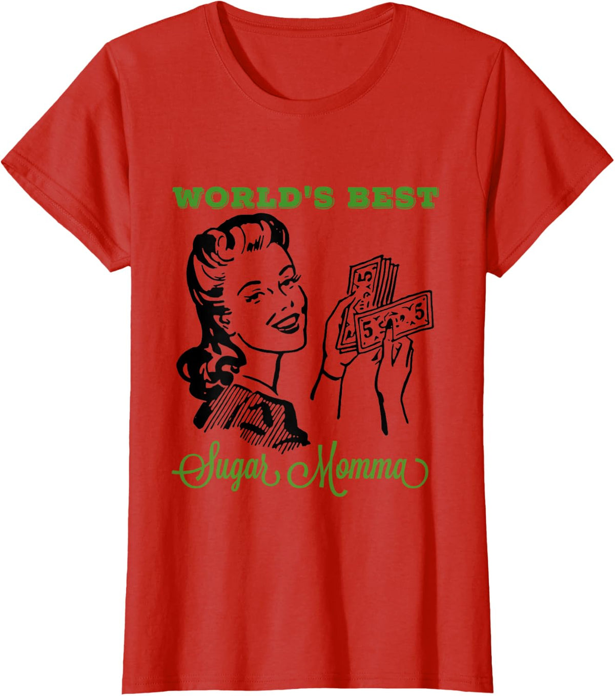 World's Best Sugar Momma Mother's Day Adult Graphic T-Shirt T-Shirt - Red