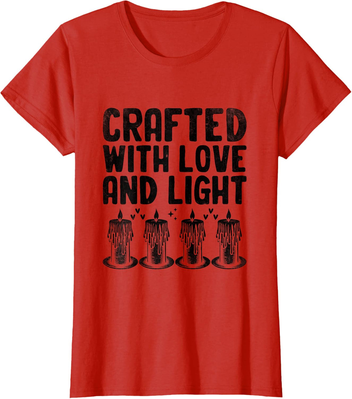 Crafted With Love And Light Candle Maker Wax T-Shirt - Red