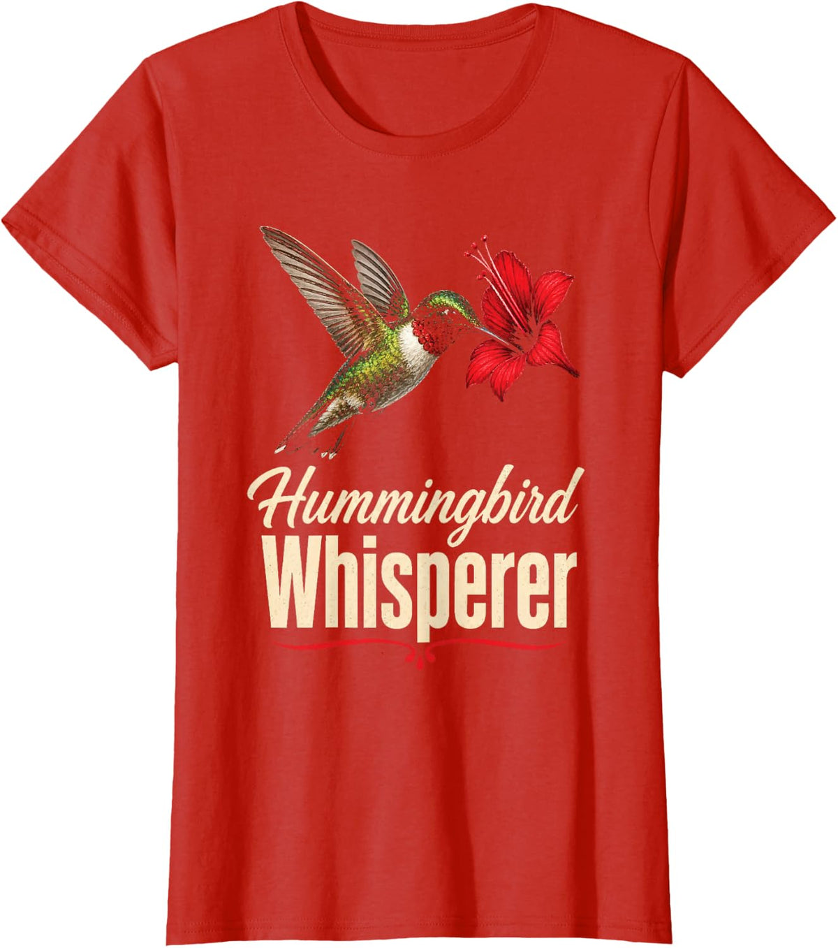 Bird Watching Hummingbird Whisperer T-Shirt - Red