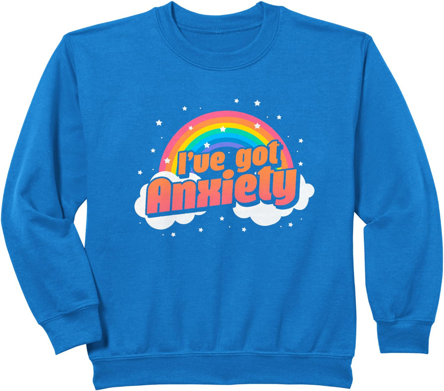 I've Got Anxiety Anxious Rainbow Sweatshirt - Royal Blue