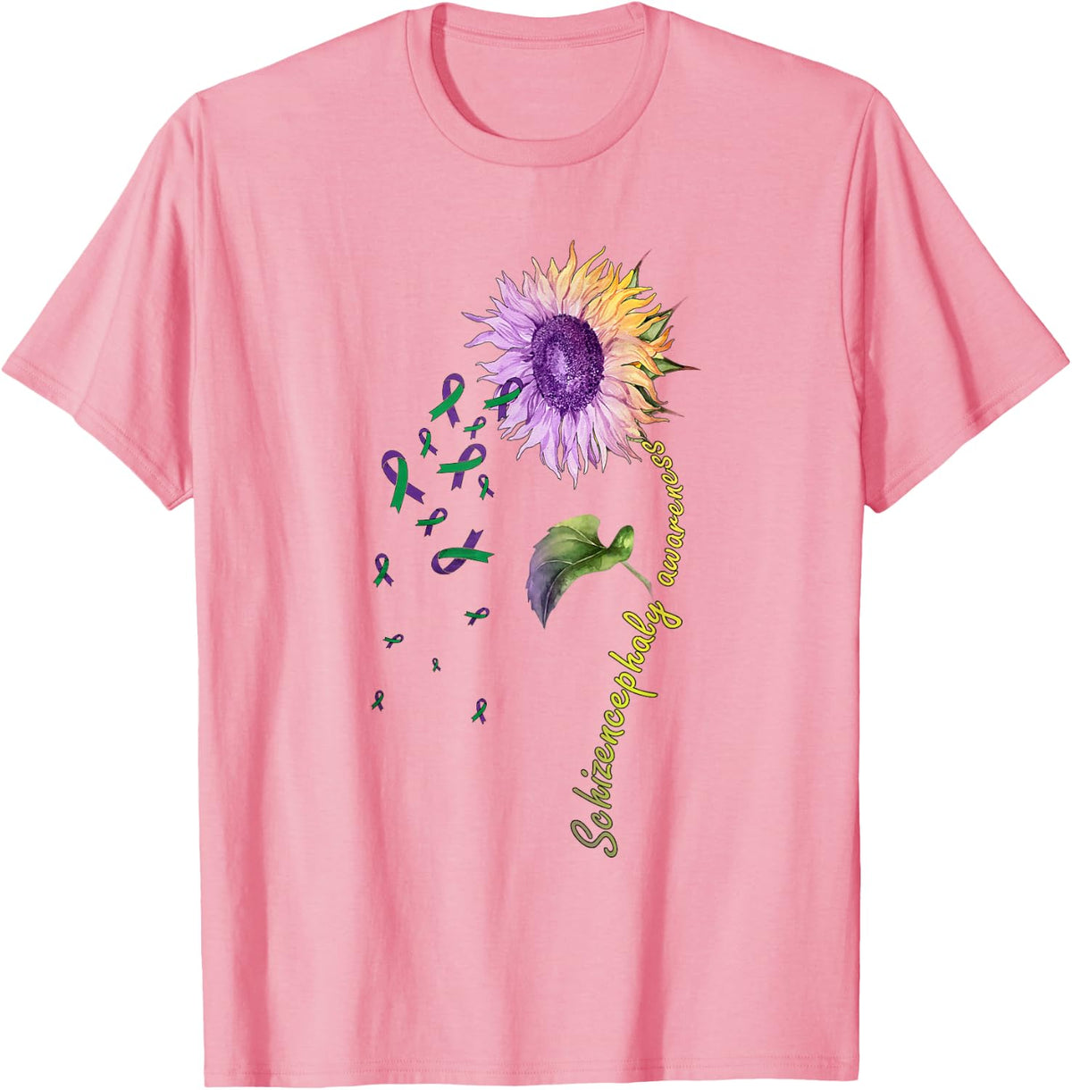 Schizencephaly Awareness Sunflower T-Shirt - Pink