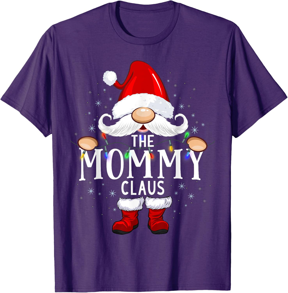 The Mommy Claus Christmas Matching Pajama T-Shirt - Purple