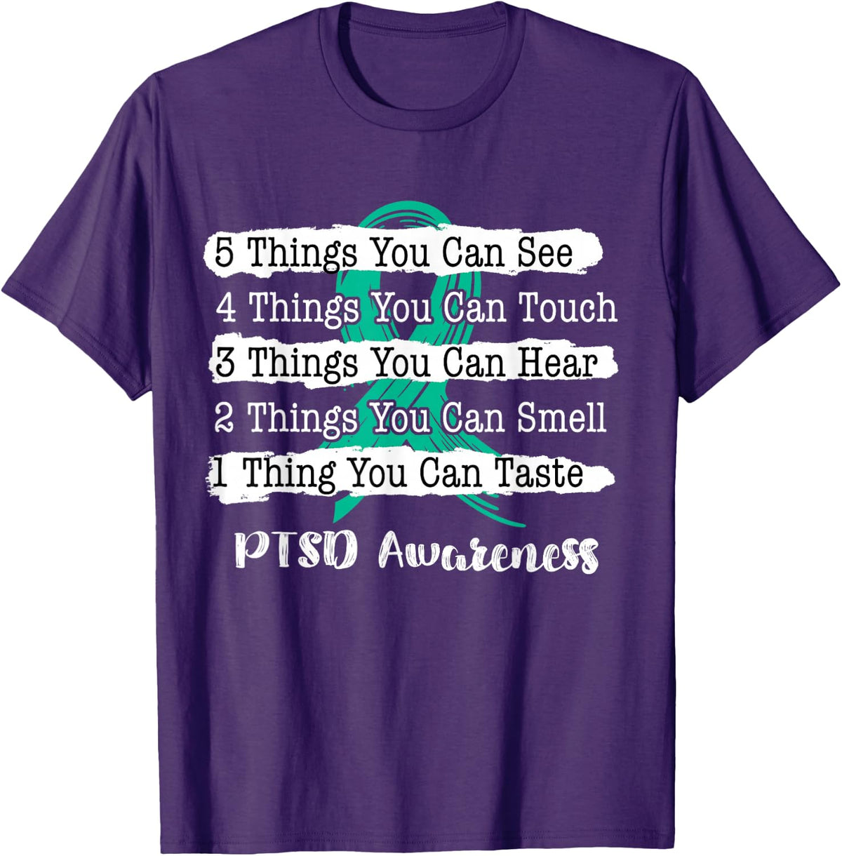 Grounding Technique Mental Health - Anxiety PTSD Awareness T-Shirt - Purple