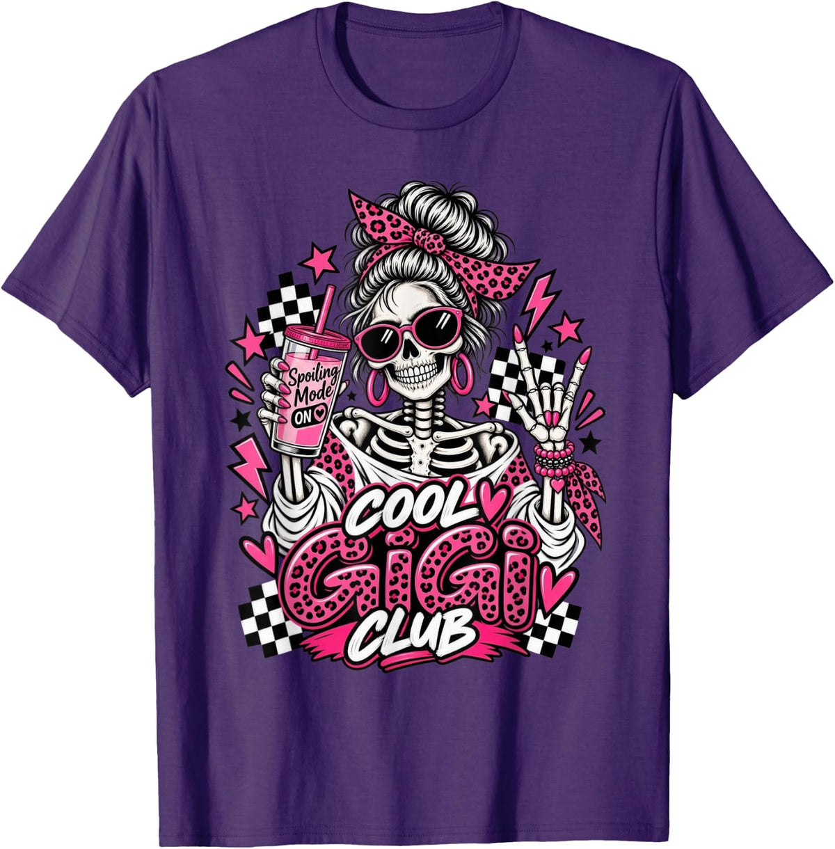 Gigi Messy Bun Cool Gigi Club T-Shirt - Purple