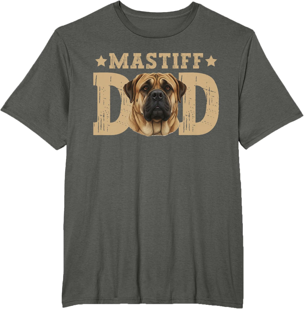 Mastiff Dad Proud Dad of an English Mastiff Father T-Shirt - Asphalt Grey