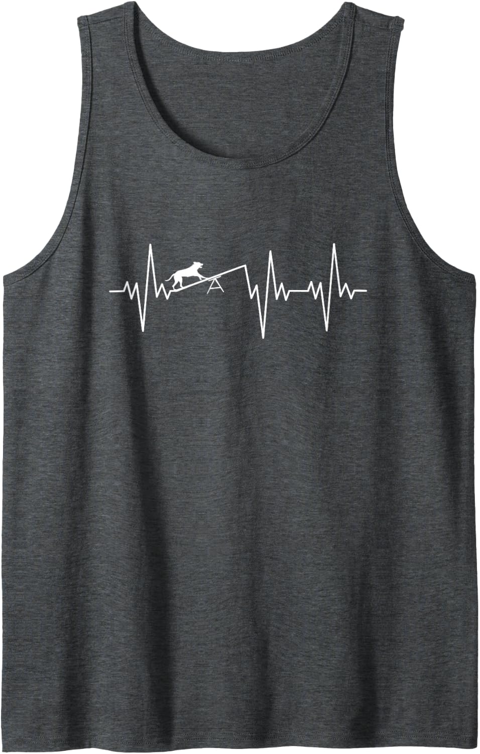 Agility Heartbeat Dog Training Obstacles for Dogs Sleeveless Tank Top - Dark Heather Grey