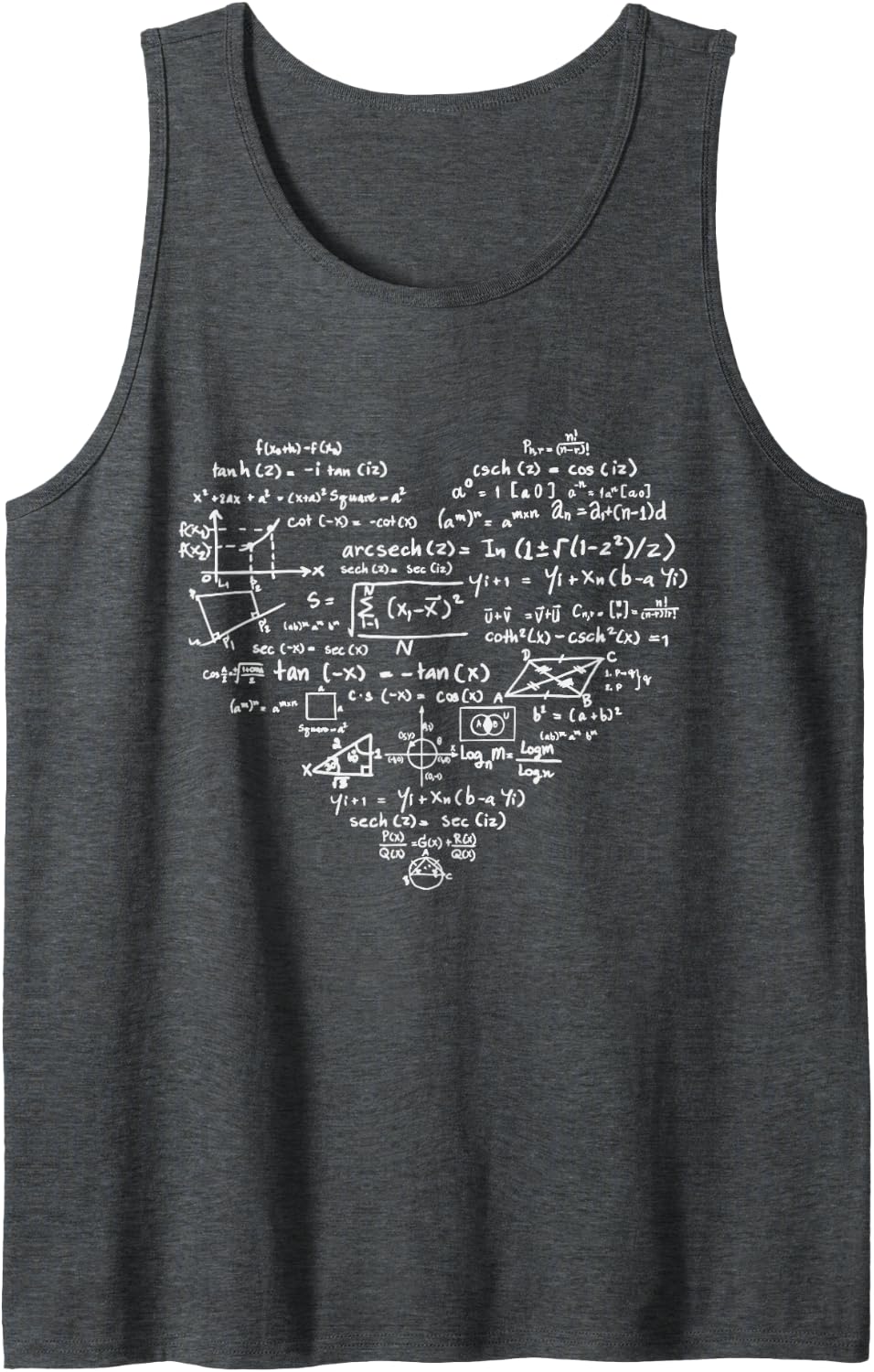 Math Teacher Graphic Pi Number Mathematics Professor Womens Tank Top - Dark Heather Grey