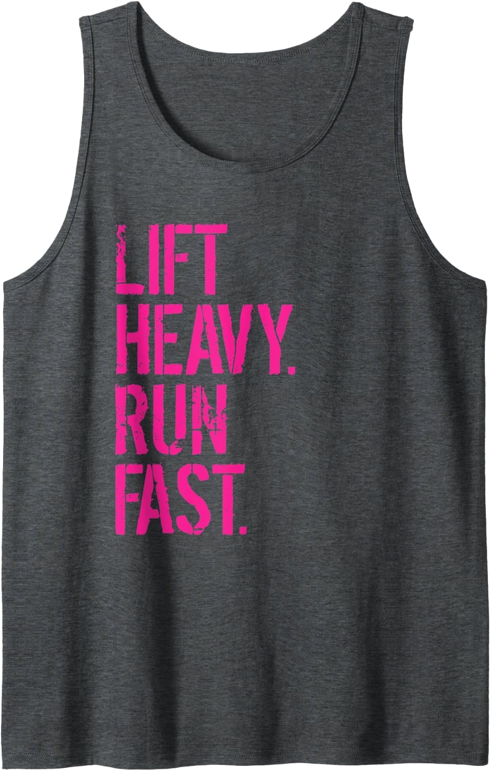 Lift Heavy Run Fast Gym Workout Tank Top - Dark Heather Grey