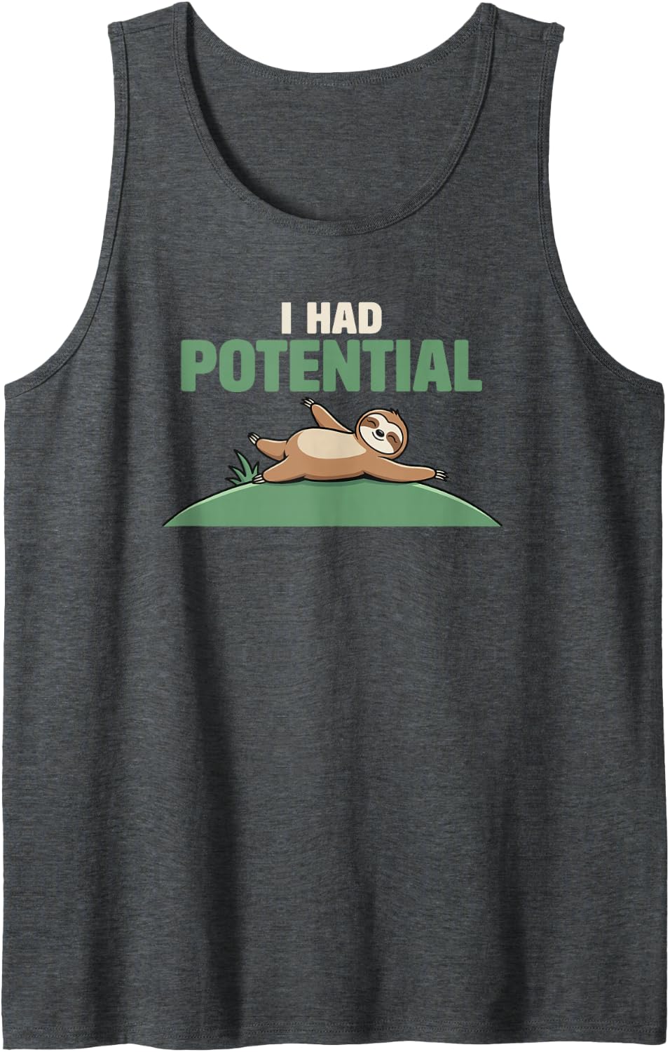 Science Teacher Pun I Had Potential Funny Physics Humor Sleeveless Tank Top - Dark Heather Grey
