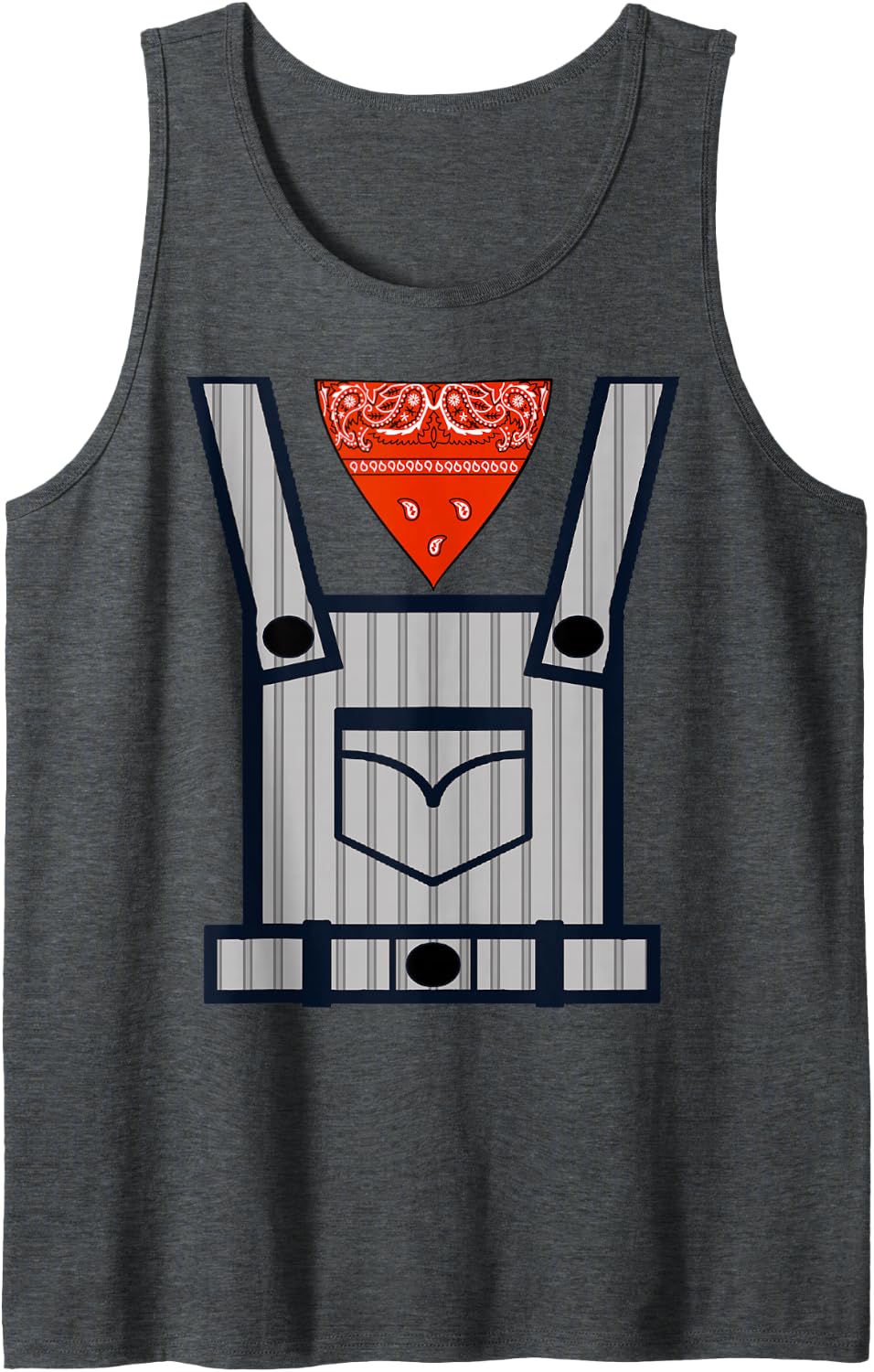 Fun Train Engineer Conductor's Role Play Halloween Costume Tank Top - Dark Heather Grey