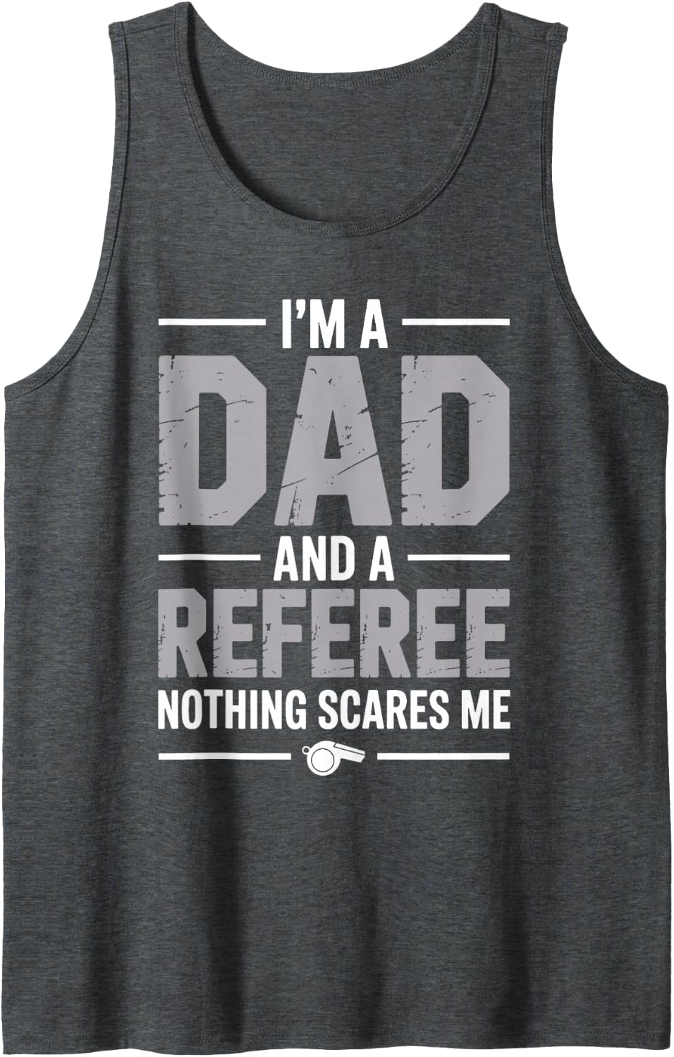 Funny Referee Art for Dad Father Men Soccer Football Referee Sleeveless Tank Top - Dark Heather Grey