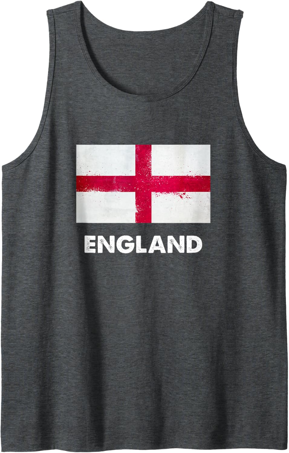 English England Flag Tank Top - Dark Heather Grey