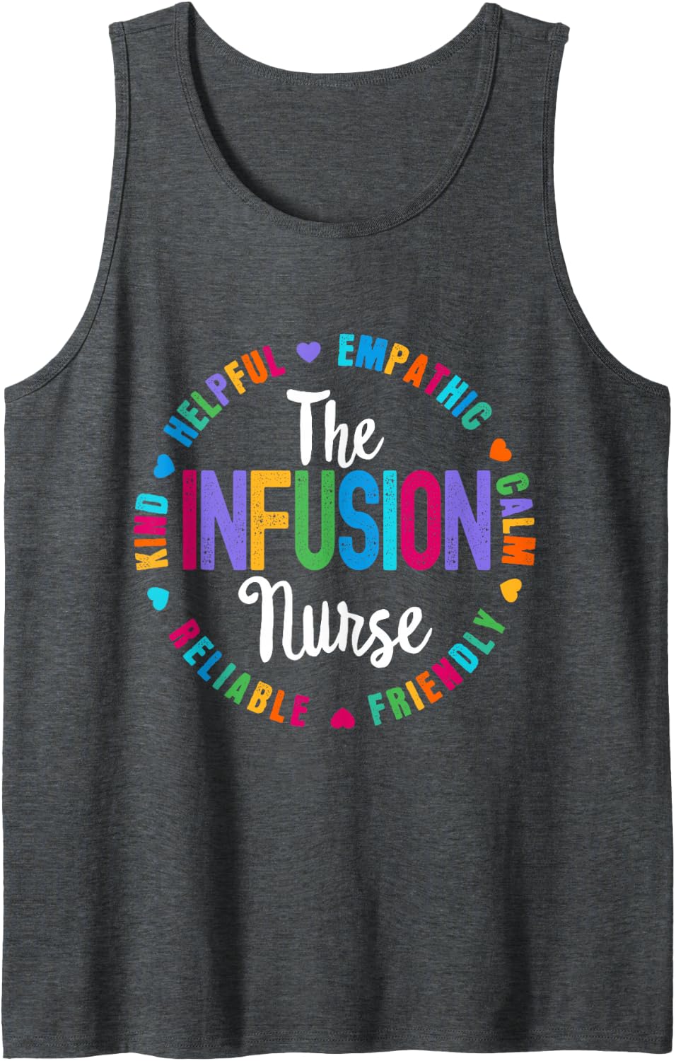Chemo the Infusion Nurse Squad Oncology Nursing School Sleeveless Tank Top - Dark Heather Grey