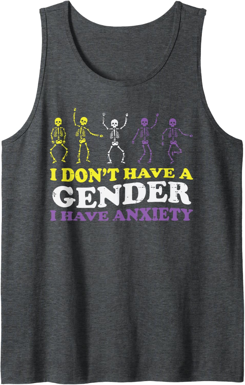 Nonbinary I Dont Have Gender Enby Pride Flag LGBTQ Men Women Tank Top - Dark Heather Grey