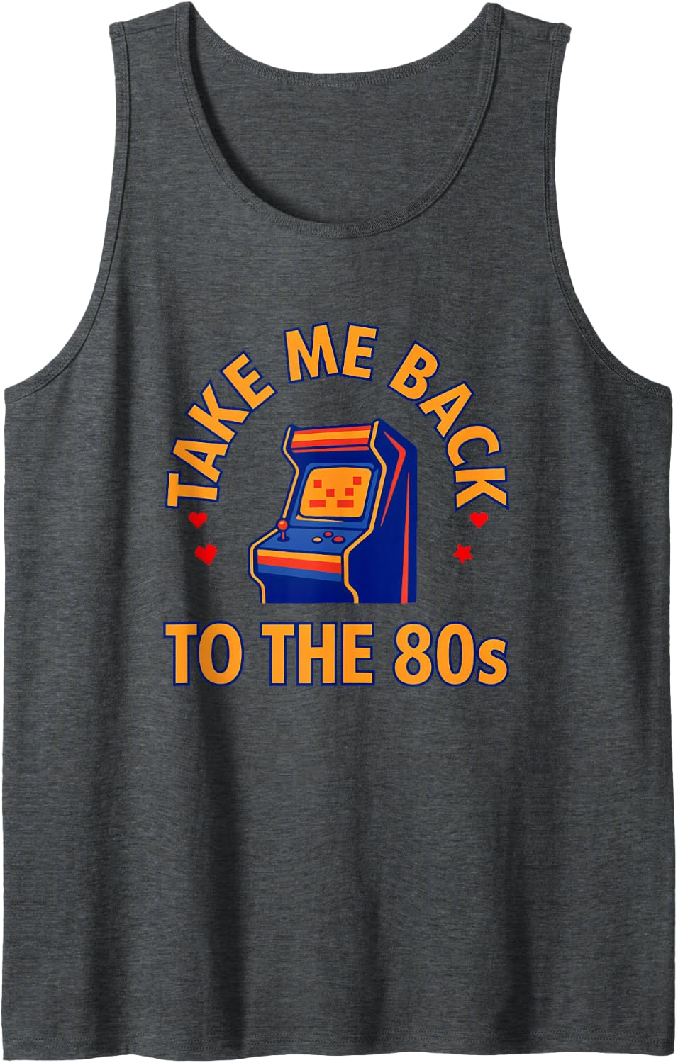 Take Me Back to The 80s Gamer Retro Gaming 1980s Kid Sleeveless Tank Top - Dark Heather Grey