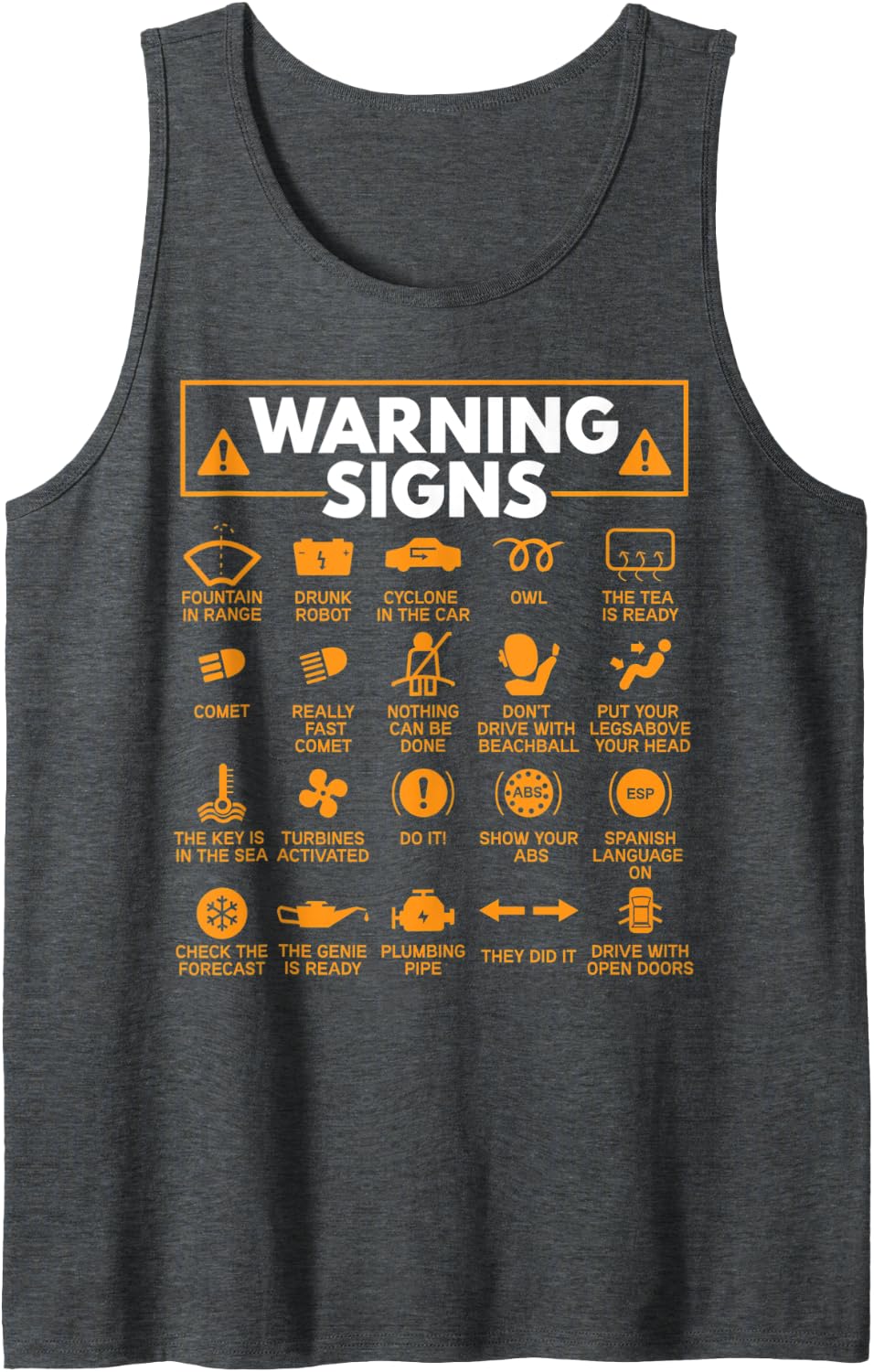 Warning Signs 101 Funny Car Mechanic Gift Gift Car Funny Tank Top - Dark Heather Grey