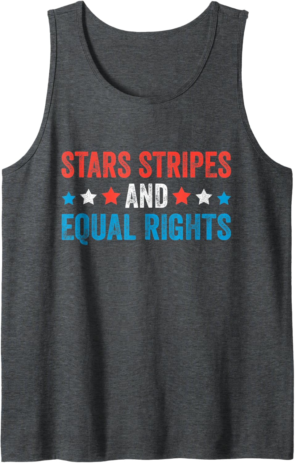 Stars Stripes and Equal Rights 4th of July Women's Rights Tank Top - Dark Heather Grey