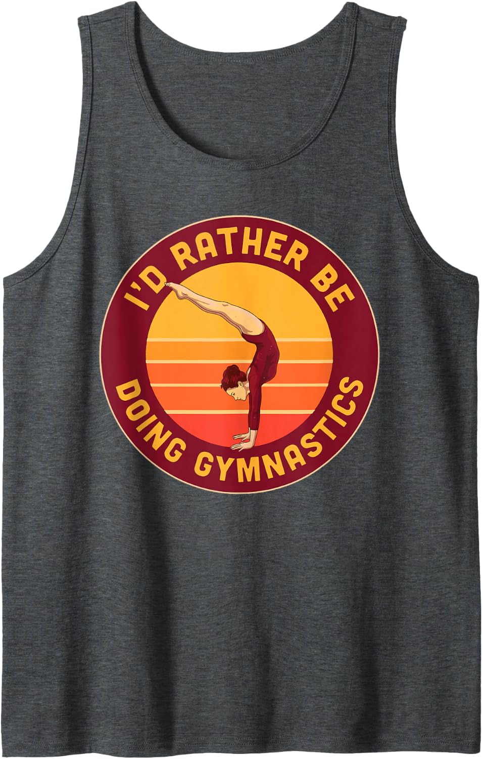 I'd Rather Be Doing Gymnastics Funny Sleeveless Tank Top - Dark Heather Grey