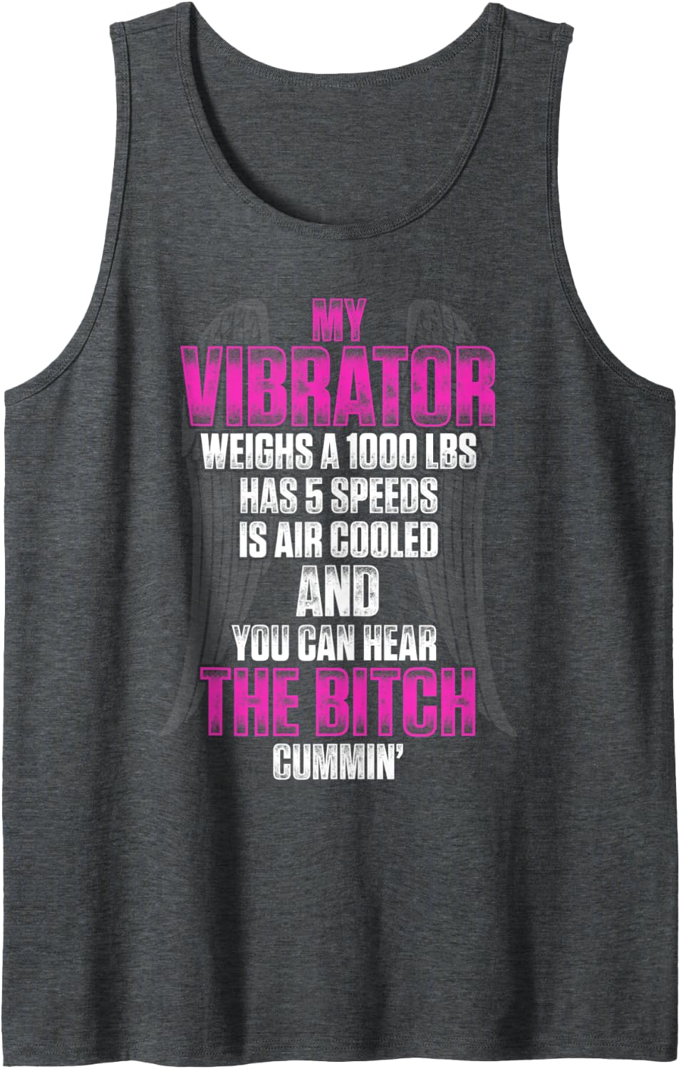 Biker Chick - Hear the Bitch Cummin motorcycle lover gift Tank Top - Dark Heather Grey