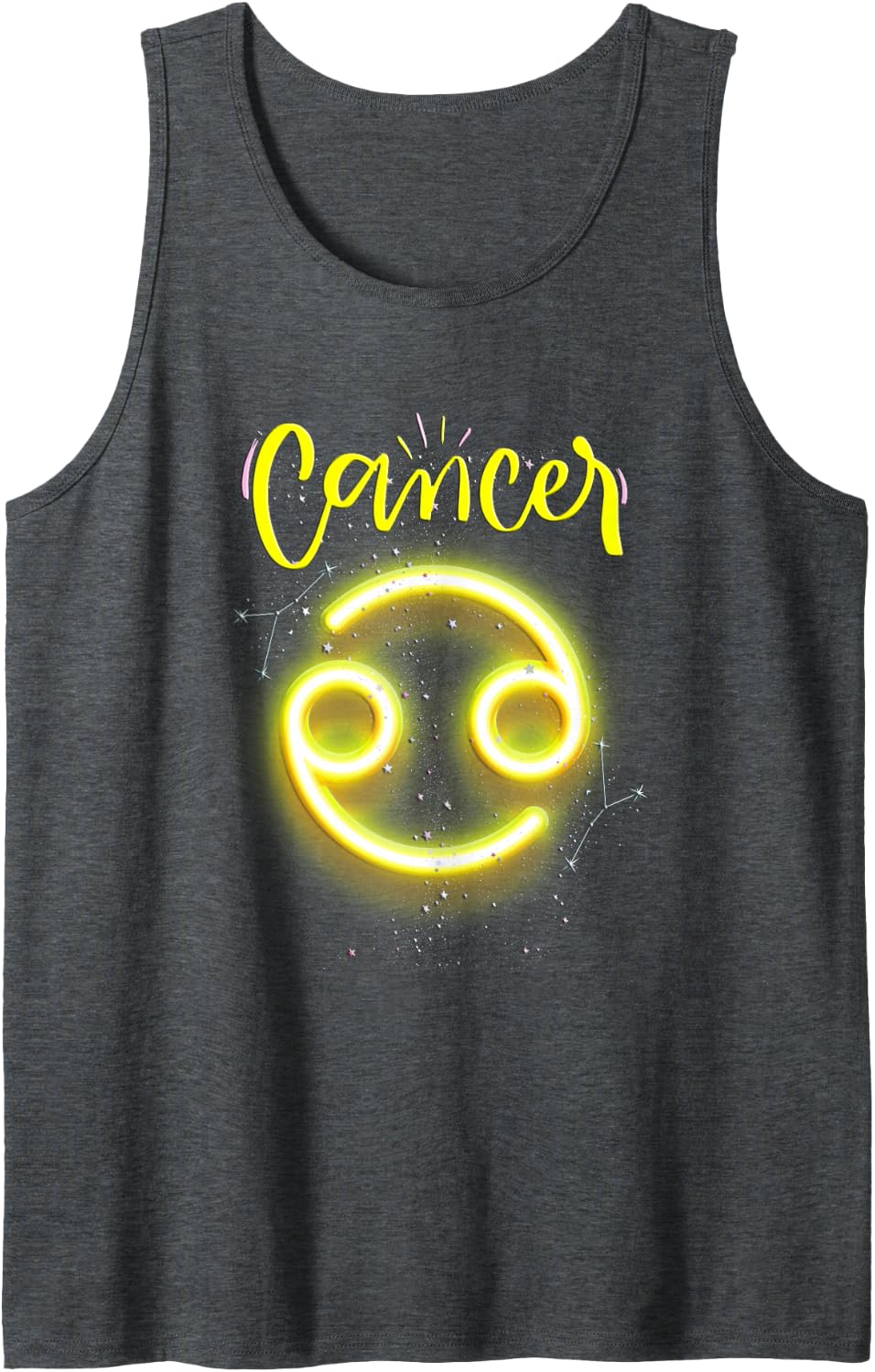 Zodiac Sign Cancer Sleeveless Tank Top - Dark Heather Grey