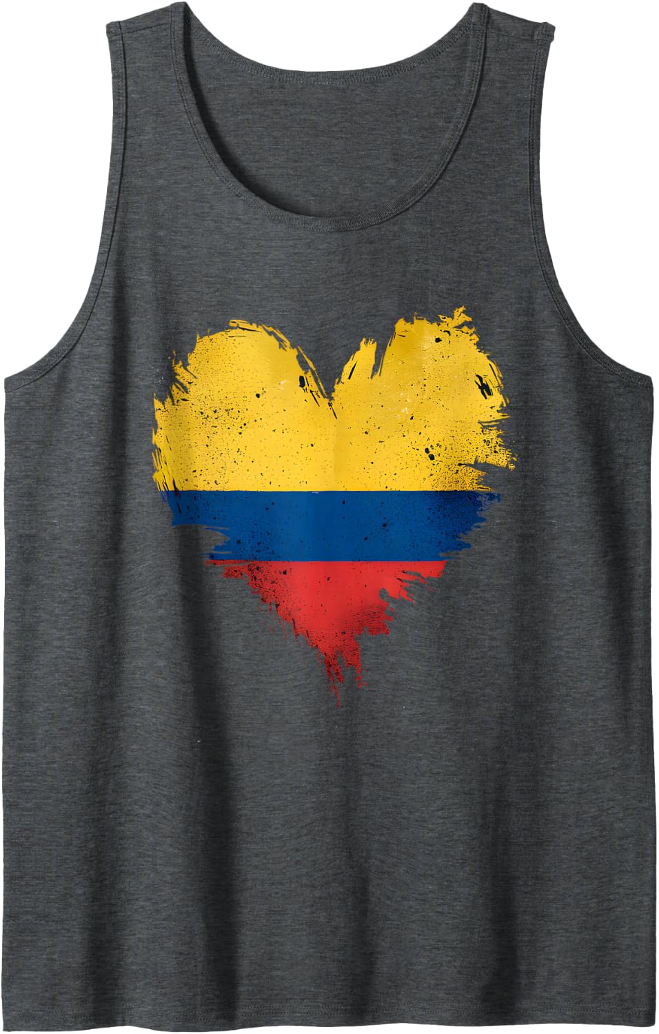 Colombia Heart Flag Tank Top - Dark Heather Grey