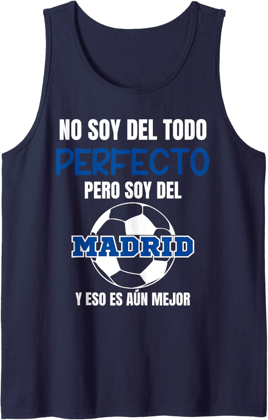 Mens Madrid Regalo Aficionado Deporte Fútbol Tank Top - Navy Blue