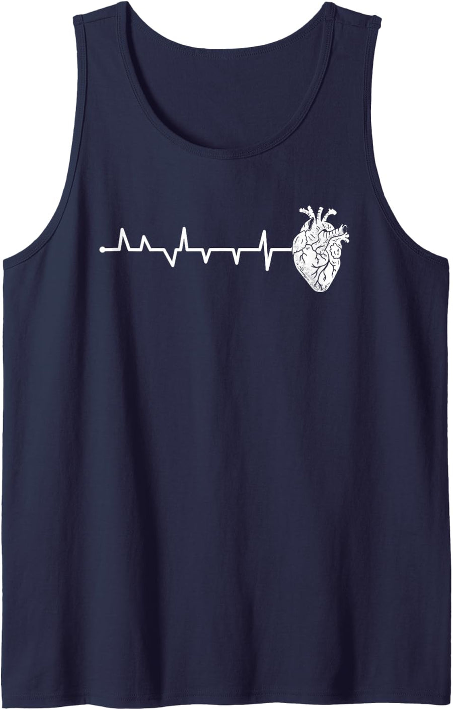 Cardiology Heartbeat for Cardiac Nurse Cardiologist Sleeveless Tank Top - Navy Blue