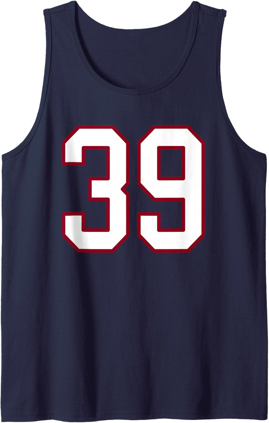 Maroon and White Number 39 Jersey Player Uniform #39 Sleeveless Tank Top - Navy Blue