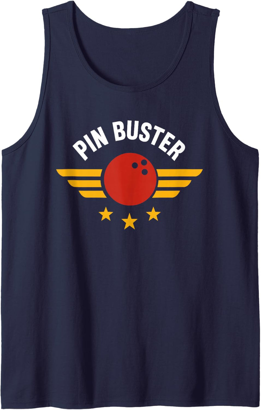 Bowling Player Strike Funny Quote Team Sport Pin Buster Sleeveless Tank Top - Navy Blue