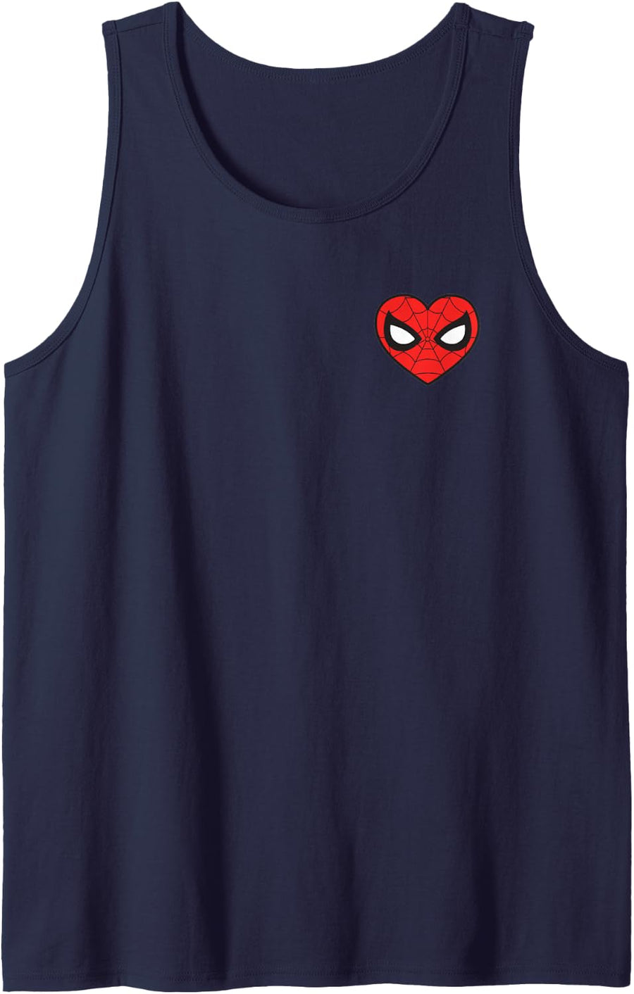 Marvel Spider-Man Valentine's Day Love Classic Heart Mask Sleeveless Tank Top - Navy Blue