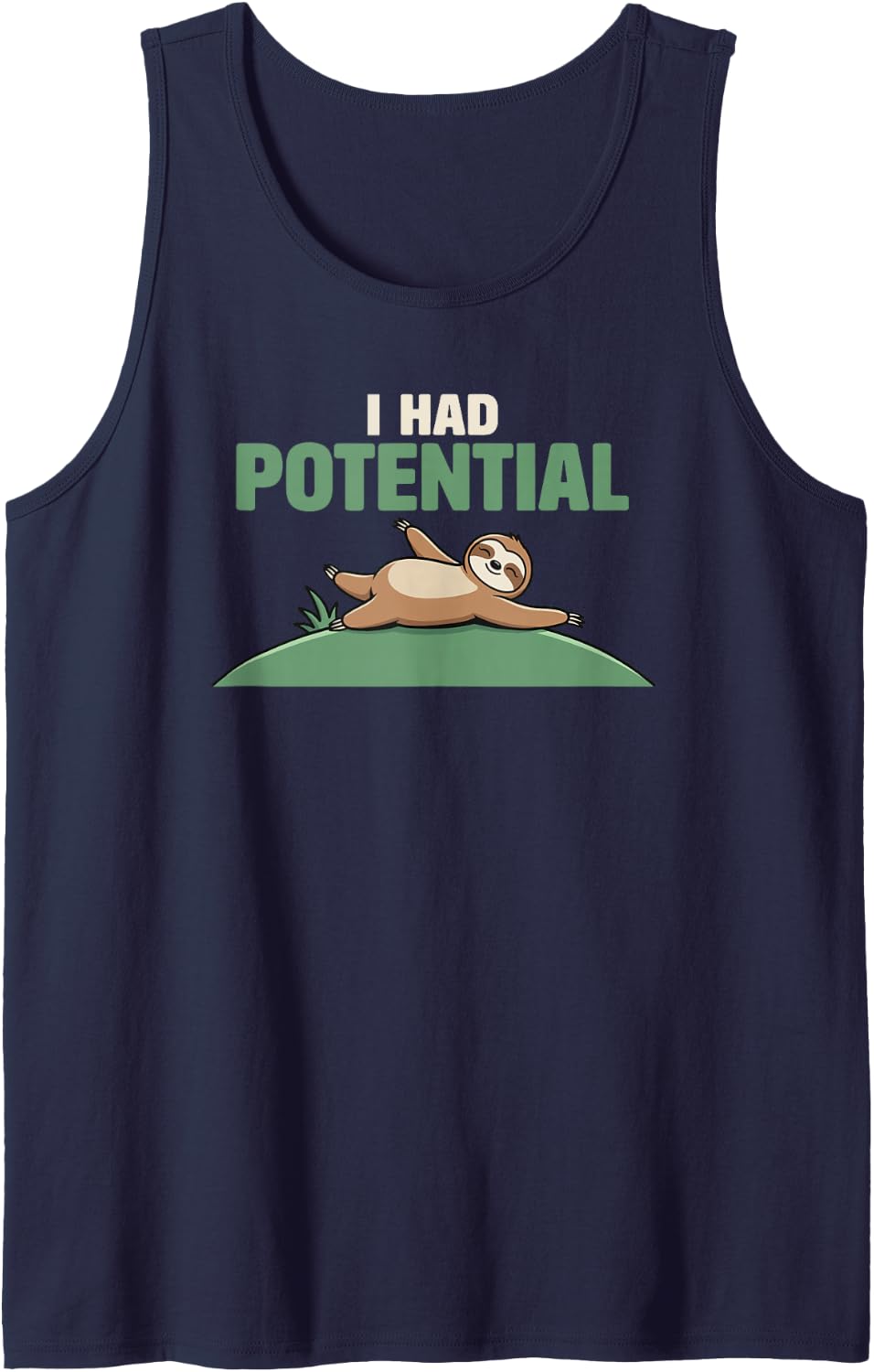 Science Teacher Pun I Had Potential Funny Physics Humor Sleeveless Tank Top - Navy Blue