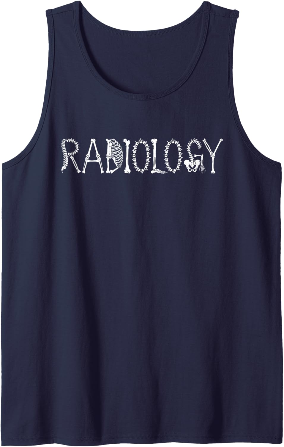 Radiology X-Ray Tech Skeleton Bones Funny Sleeveless Tank Top - Navy Blue