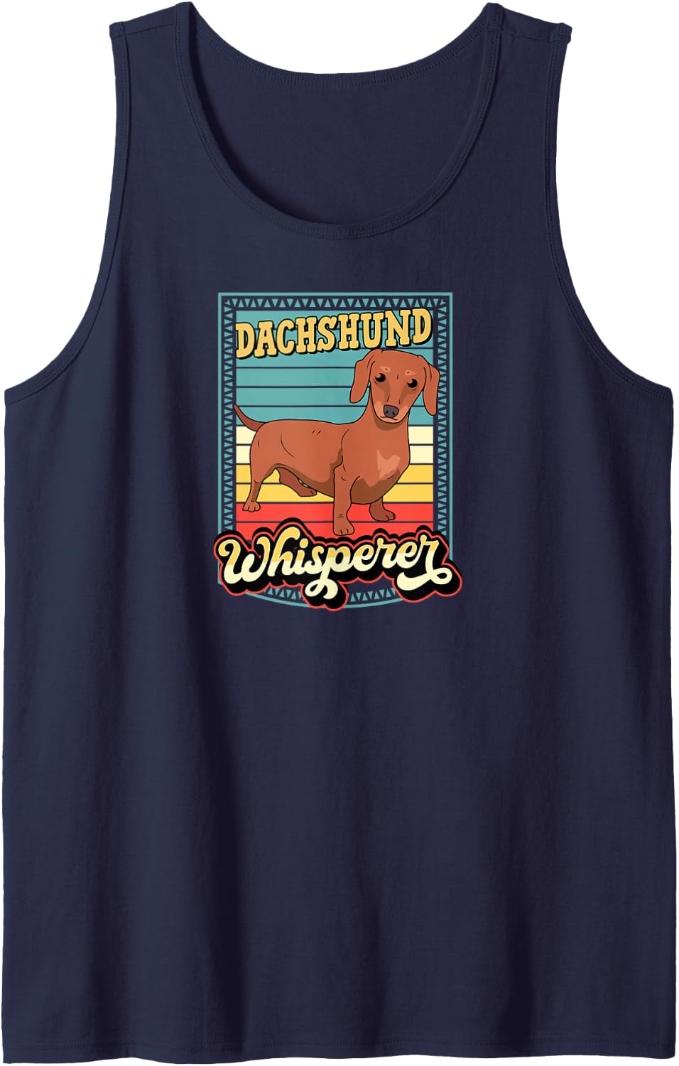 Dachshund Whisperer Dog Sleeveless Tank Top - Navy Blue
