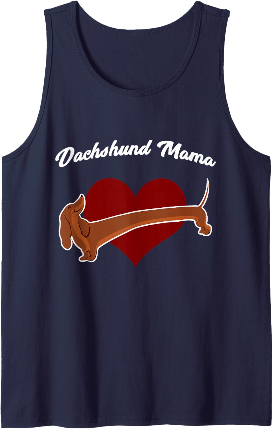 Dachshund Mama Weenie Dog Sausage Dog Sleeveless Tank Top - Navy Blue
