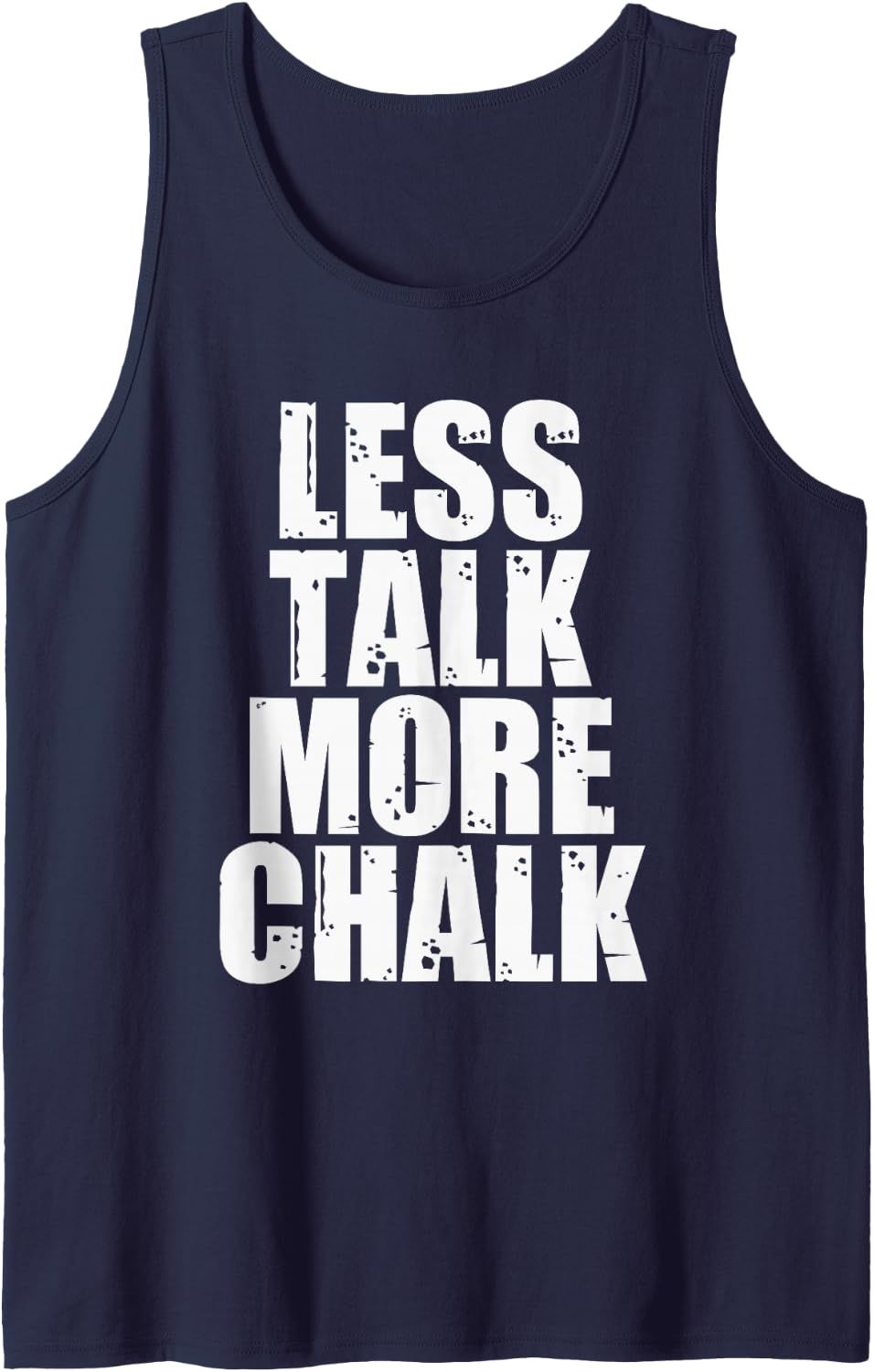 Less Talk More Chalk Gymnastics Sleeveless Tank Top - Navy Blue