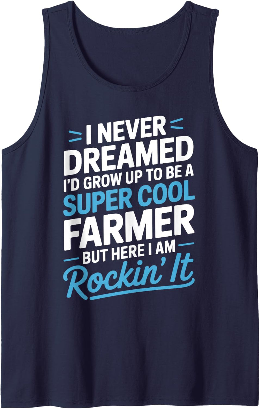 Funny Farmer Design for Men Women Dairy Farmer Tractor Farm Sleeveless Tank Top - Navy Blue