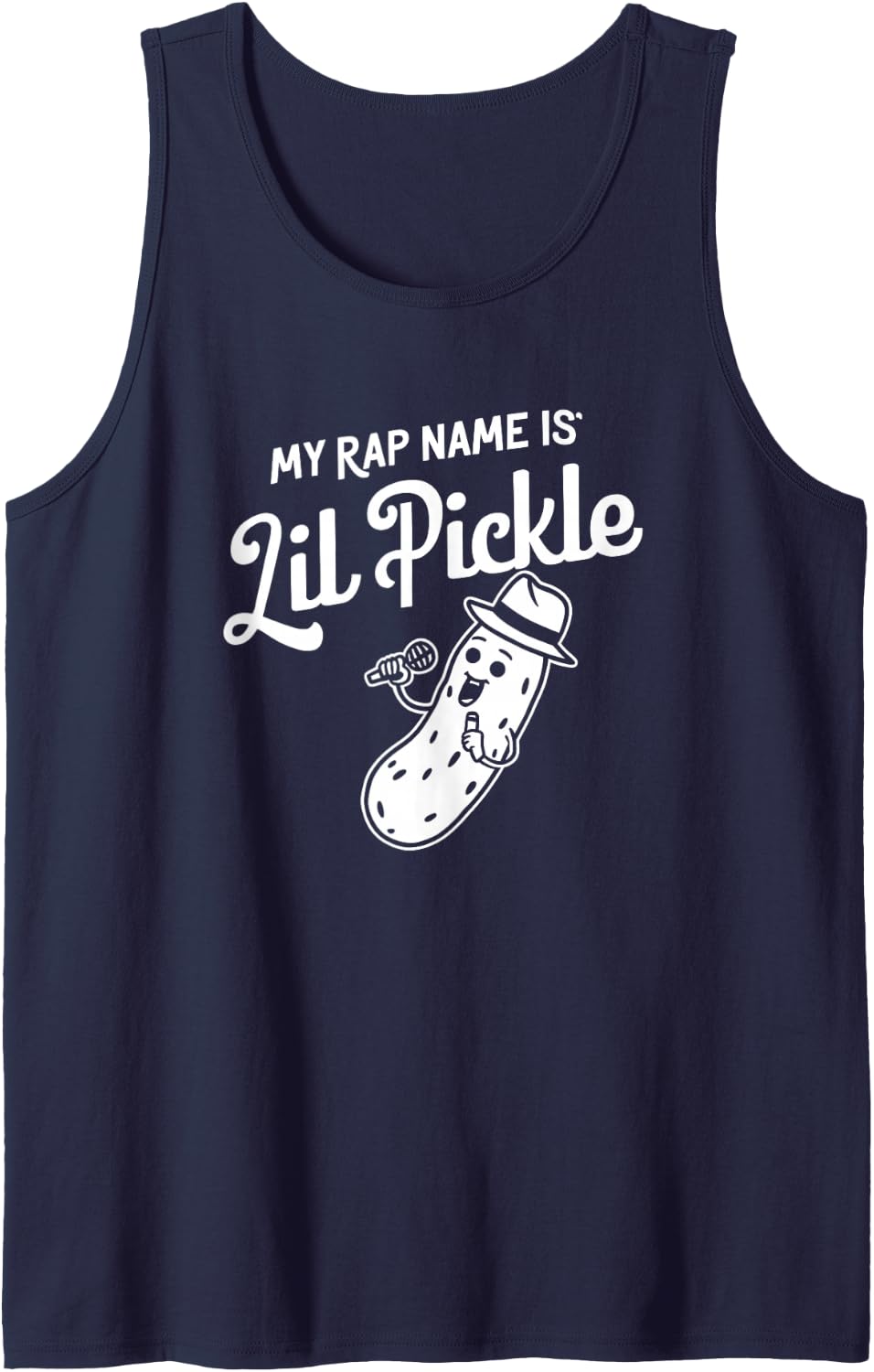 My Rap Name is Lil Pickle Funny Rap Mic Drop Tank Top - Navy Blue