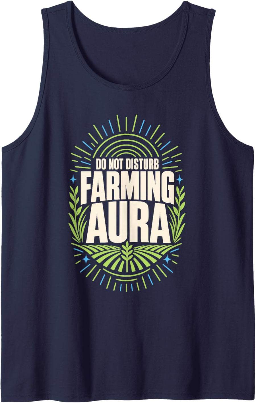 Disturb Farming Aura Farmer Agriculture Sleeveless Tank Top - Navy Blue