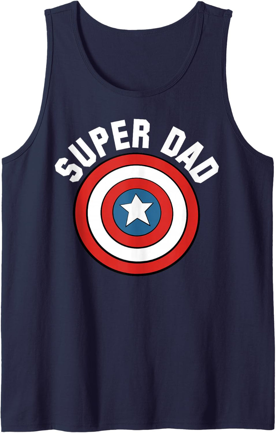 Marvel Father's Day Super Dad Captain America Shield Tank Top - Navy Blue
